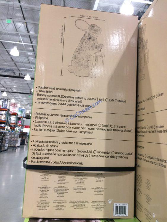 Costco1500182RabbitStatuewithLanternLEDCandlespec CostcoChaser