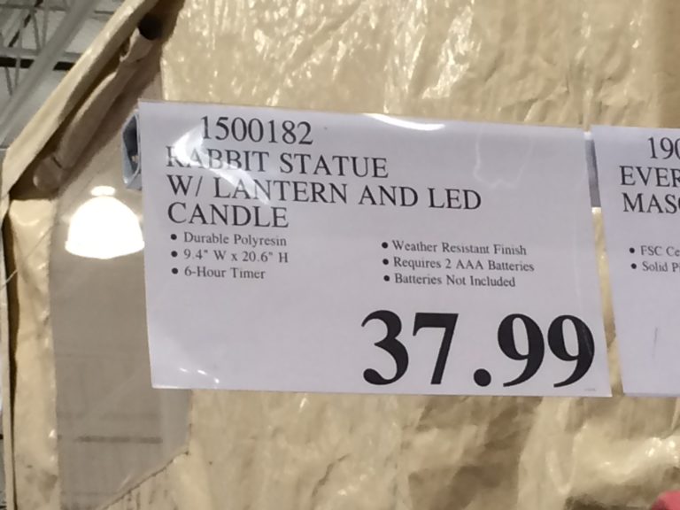 Costco1500182RabbitStatuewithLanternLEDCandletag CostcoChaser