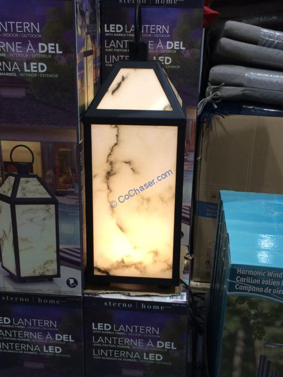 Sterno Home LED Lantern with Marble Finish