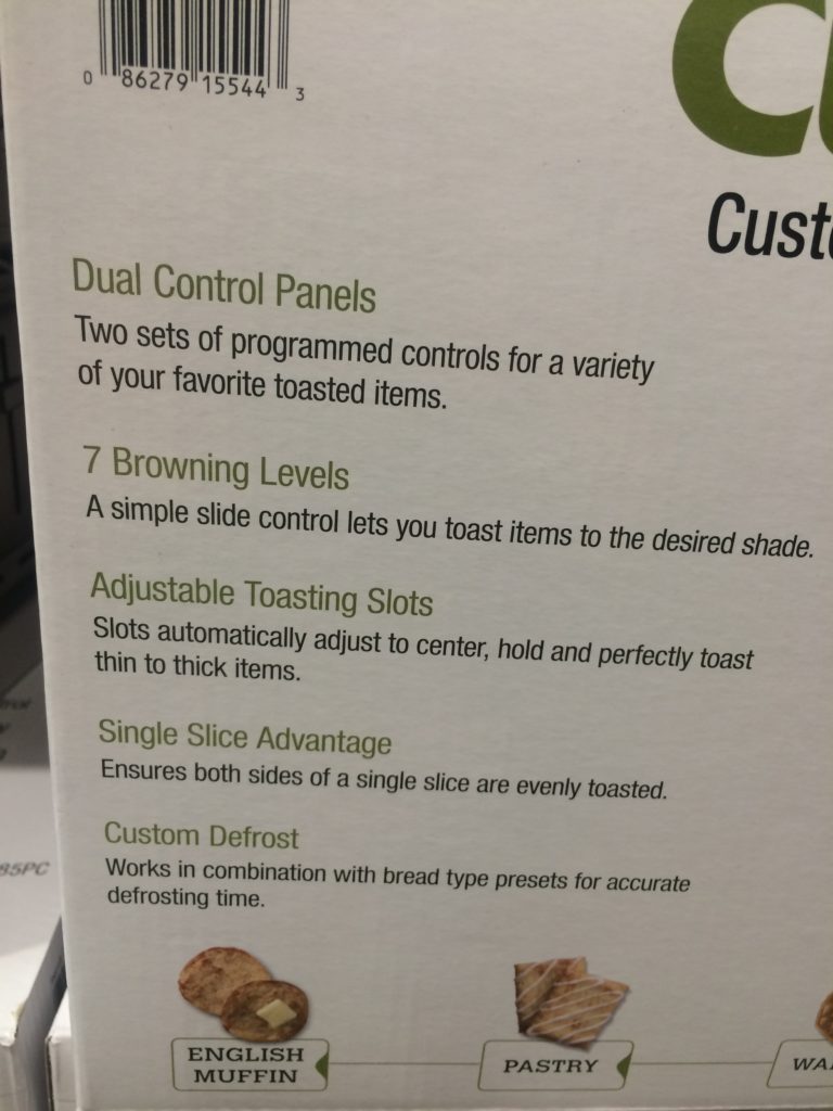 Costco2240772CuisinartCustomSelect4SliceToasterspec2 CostcoChaser