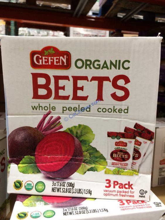 GEFEN Organic Whole Peeled Beets 3/17.6 Ounce Packs