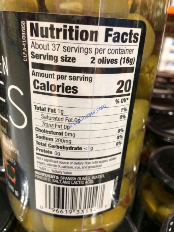 Costco1184550KirklandSignaturePimientoStuffedOlivechart CostcoChaser