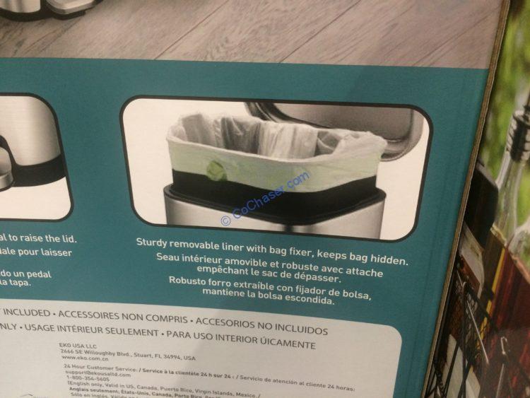 Costco1193833EKO30L6 LStepPedalStainlessSteelTrashBinpart1