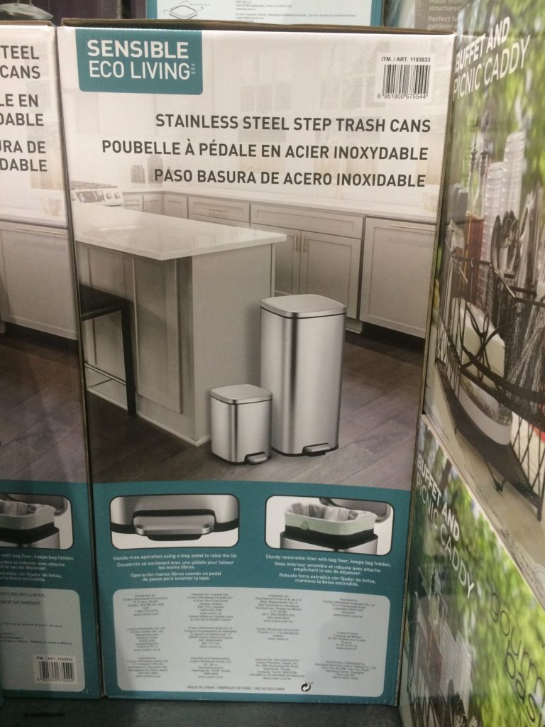 Costco1193833EKO30L6 LStepPedalStainlessSteelTrashBin5