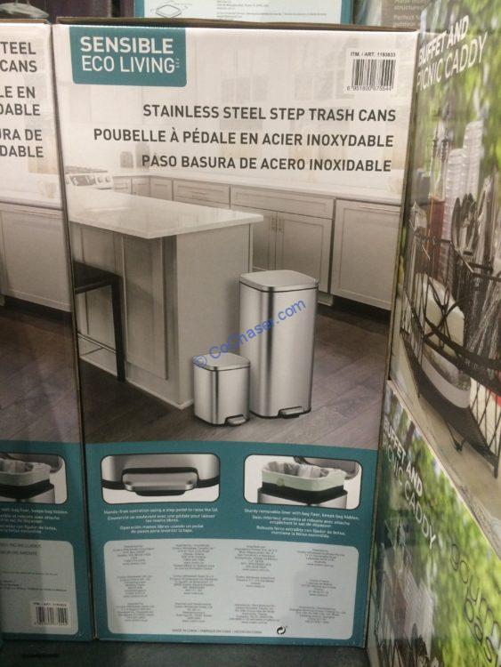 Costco1193833EKO30L6 LStepPedalStainlessSteelTrashBin5