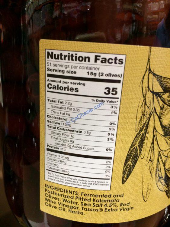 Costco1238094TassosPittedKalamataOlivechart CostcoChaser