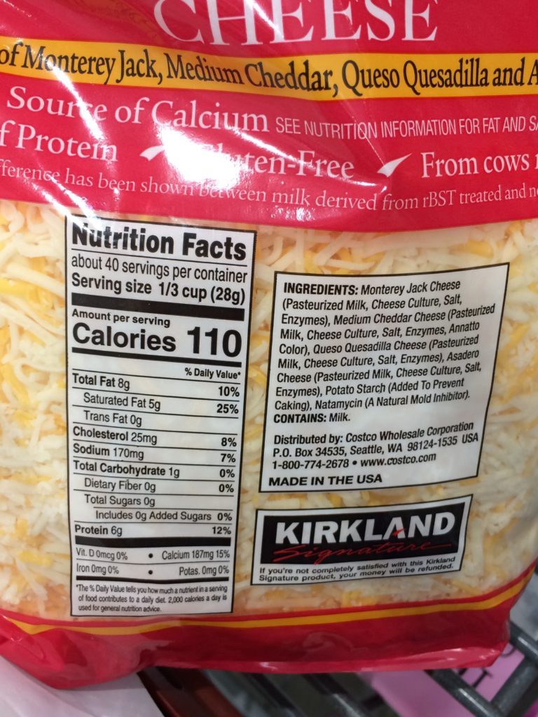 Costco1165284KirklandSignatureShreddedMexicanBlendchart CostcoChaser