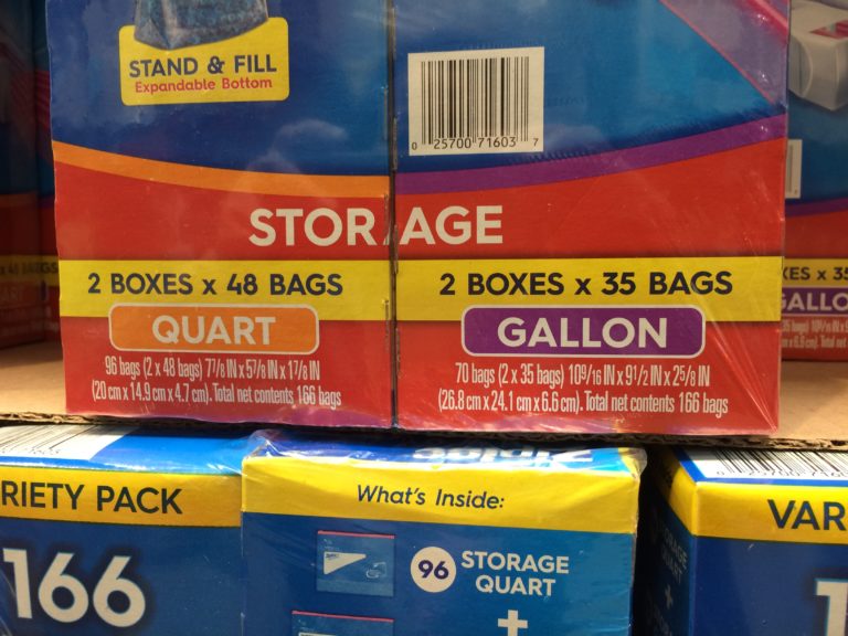 Costco1183857ZiplocSliderStorageBagspec CostcoChaser
