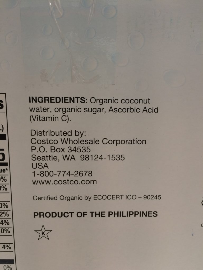 Costco1243110KirklandSignatureCoconutWatering CostcoChaser