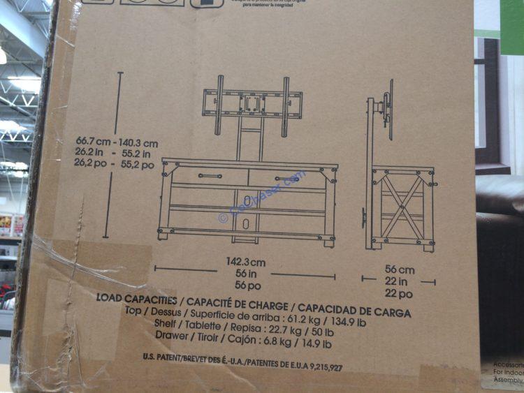 Costco1288035BaysideFurnishers Walton56inch 3in1TVStandsize