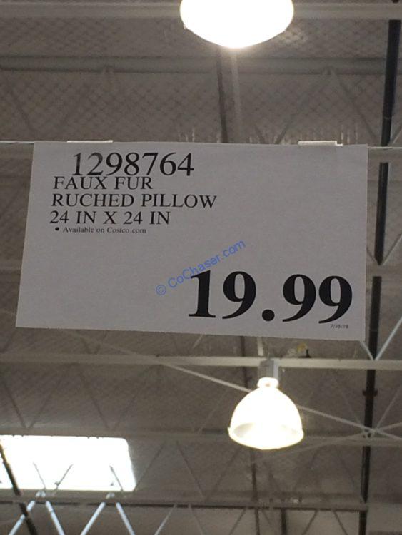 Costco1298764FauxFurRuchedPillowtag CostcoChaser