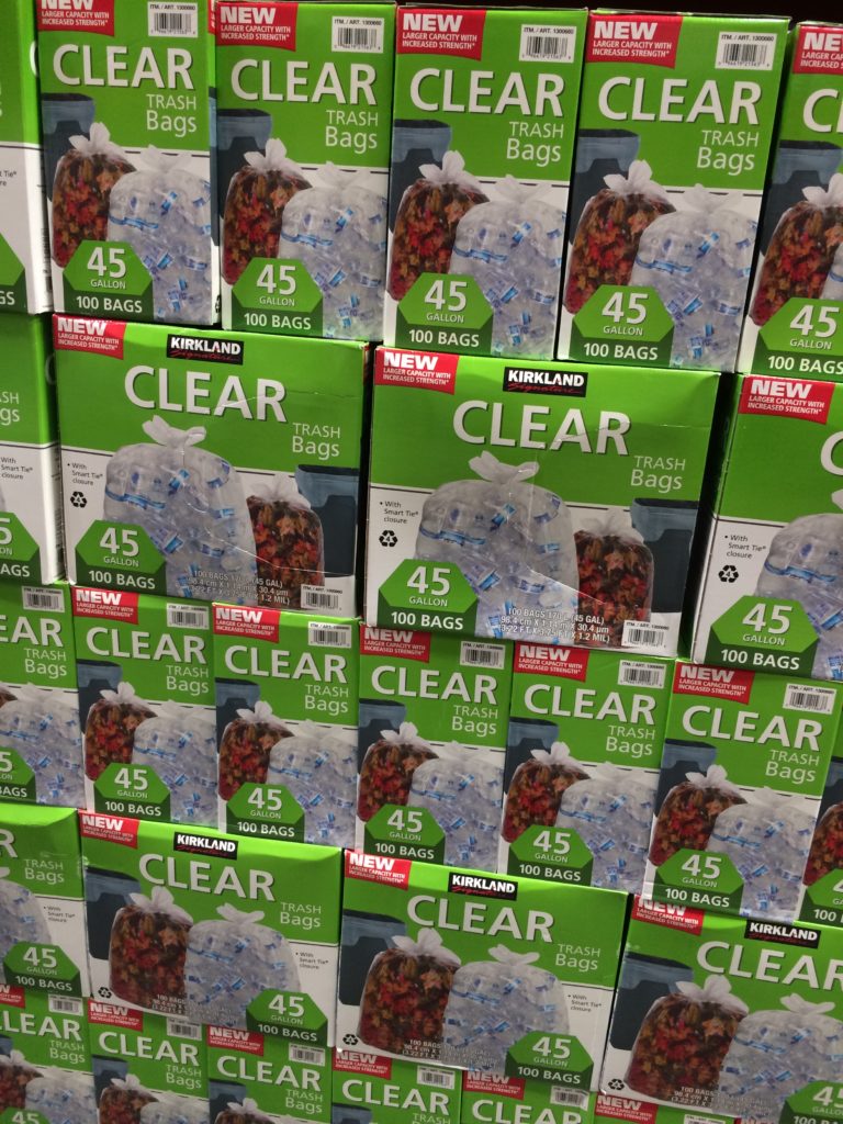 Costco1300660KirklandSignature45GallonClearTrashBagall
