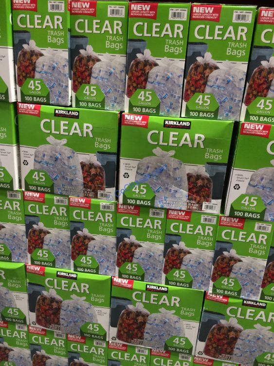 Costco1300660KirklandSignature45GallonClearTrashBagall