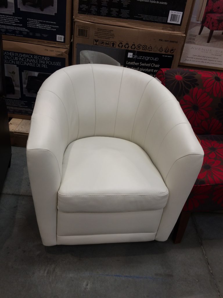 NATUZZI Group Cora Leather Swivel Chair CostcoChaser