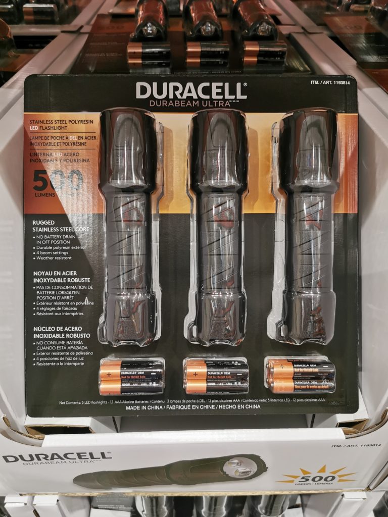 Duracell 500 Lumen LED Flashlight, 3 Pack CostcoChaser