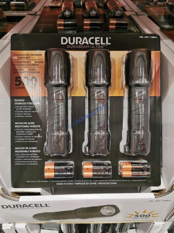 Duracell 500 Lumen LED Flashlight, 3 Pack
