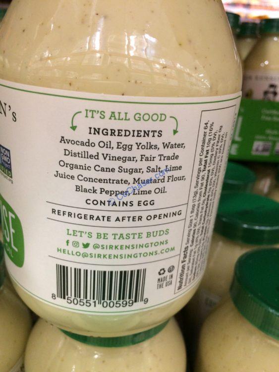 Sir Kensington’s Avocado Oil Mayonnaise 32 Ounce Jar CostcoChaser