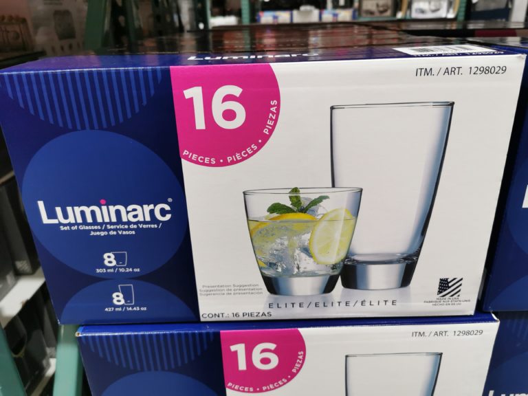 Luminarc Elite Glass Drinkware 16 Piece Set CostcoChaser