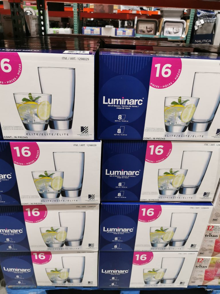 Costco1298029ARCEliteGlassDrinkware16PieceSetall CostcoChaser