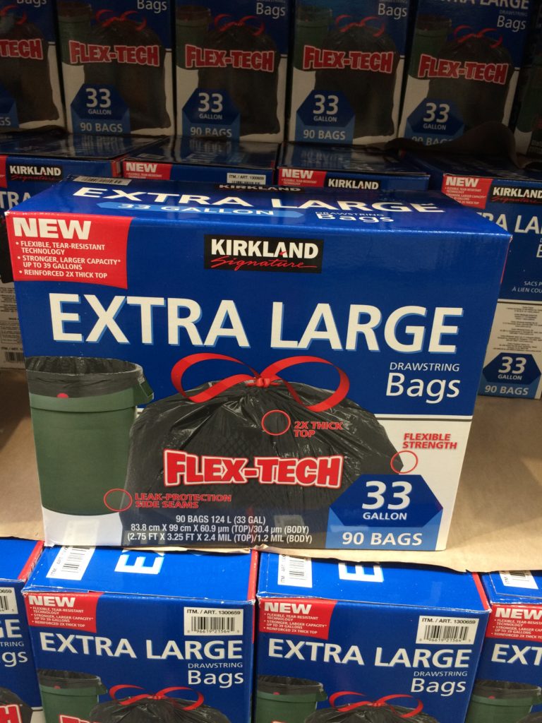 Kirkland Signature FlexTech 33Gallon Trash Bag, 90count CostcoChaser
