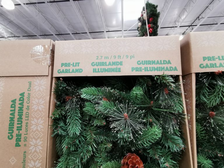 9′ PreLit LED Natural Greenery Garland Color Changing LEDs CostcoChaser