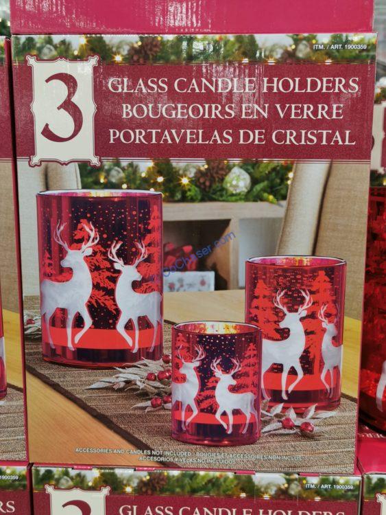 Glass Candle Holders Set of 3