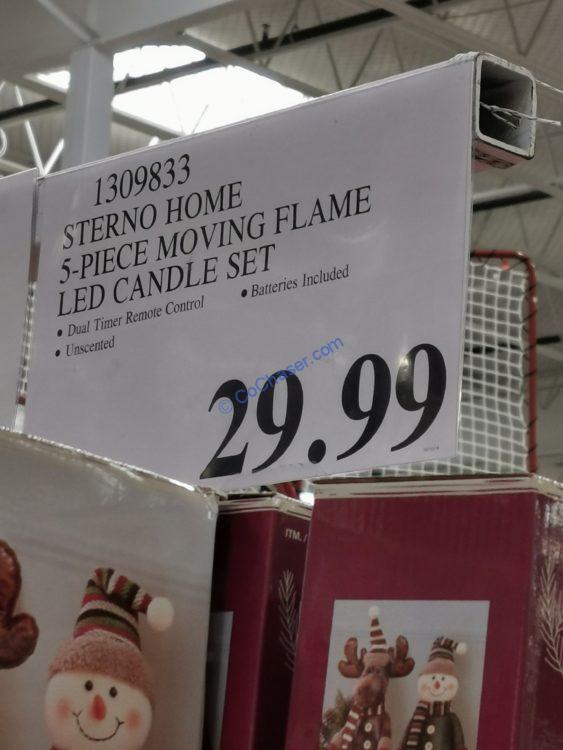 Sterno Home Moving Flame LED Candle, 5piece set CostcoChaser