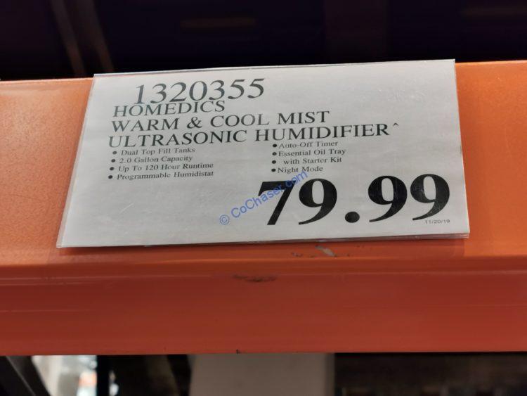 Costco1320355 HoMedicsWarmCoolMistUltrasonicHumidifiertag