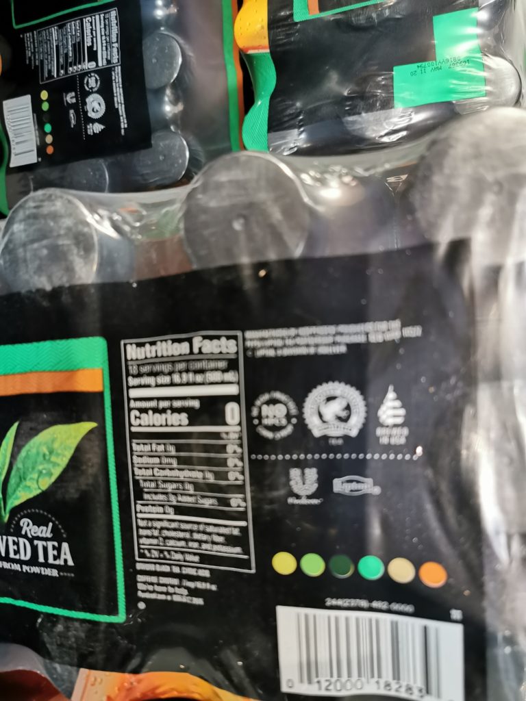 Costco1334131PureLeafUnsweetenedTeachart CostcoChaser