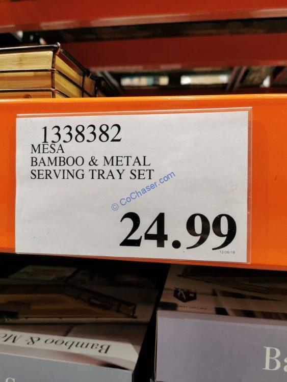 Costco1338382MESABambooMetalServingTraySettag CostcoChaser