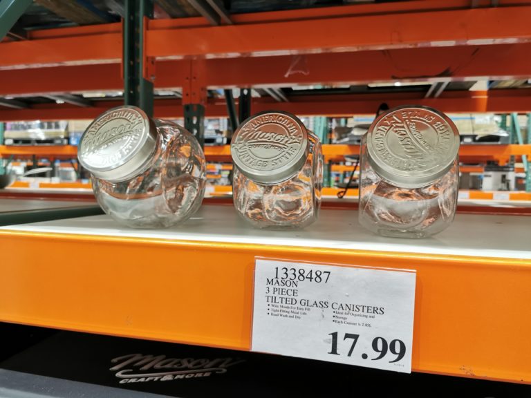 Mason 3 Piece Tilted Glass Canisters CostcoChaser