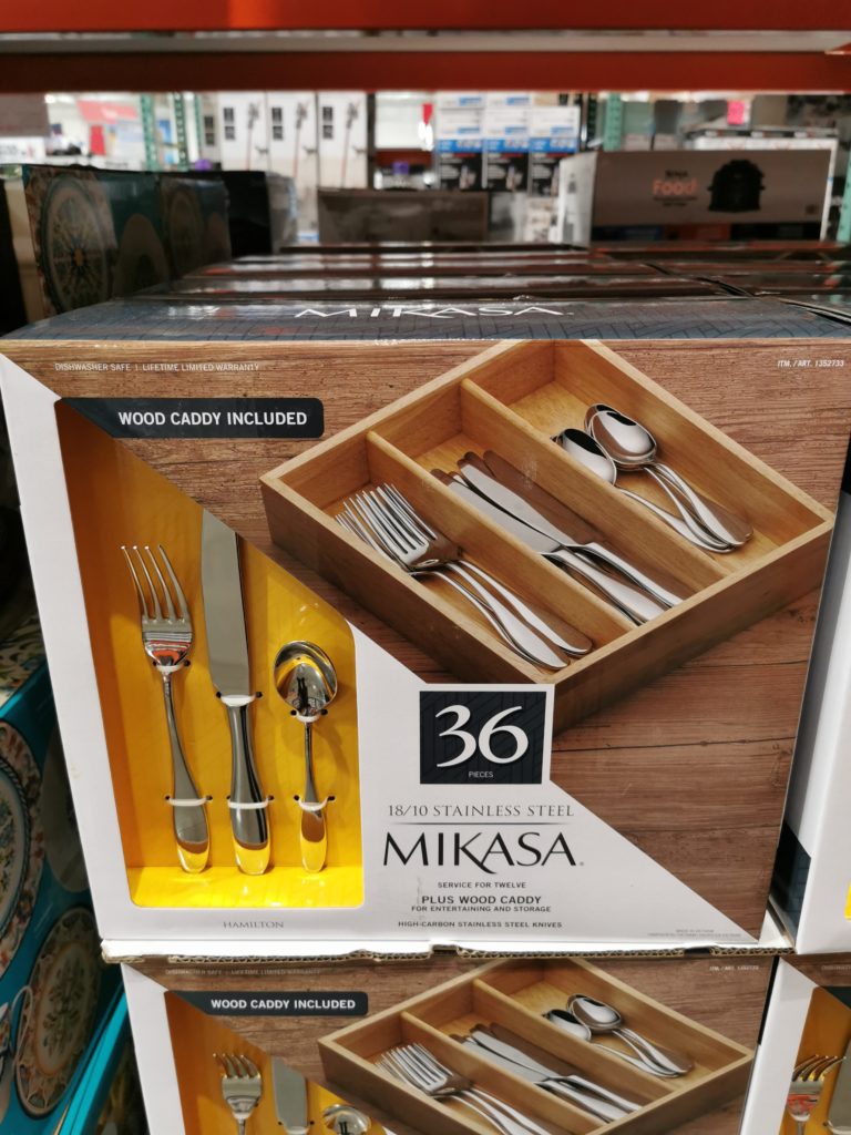 Costco1352733MikasaHamilton36 PieceFlatwareSetwithCaddy1