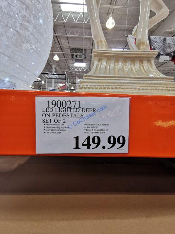 LED Lighted Pedestal Deer, Set of 2 CostcoChaser