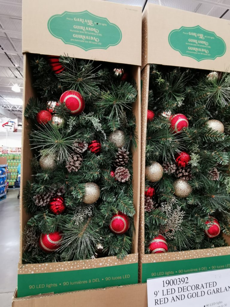 9’ LED Decorated Red and Gold Garland CostcoChaser