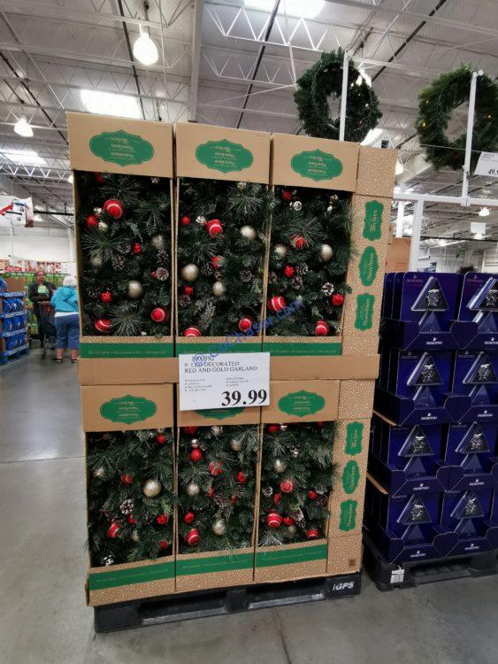 Costco19003929LEDDecoratedRedandGoldGarlandall CostcoChaser
