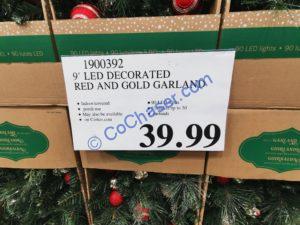 Costco-1900392-9-LED-Decorated-Red-and-Gold-Garland-tag