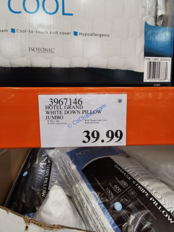 Costco39671763967146HotelGrandWhiteDownPillowtag CostcoChaser