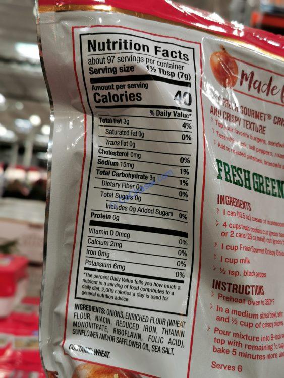 Costco447470FreshGourmetCrispyOnionschart CostcoChaser