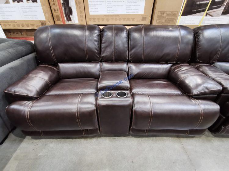 Leather Power Reclining Loveseat with Power Headrest