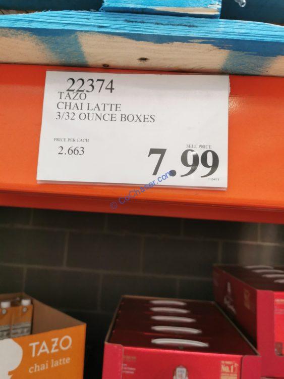 TAZO CHAI Latte 3/32 Ounce BOXes CostcoChaser
