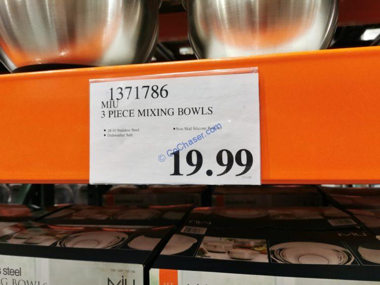 MIU 3 Piece Stainless Steel Mixing Bowls CostcoChaser