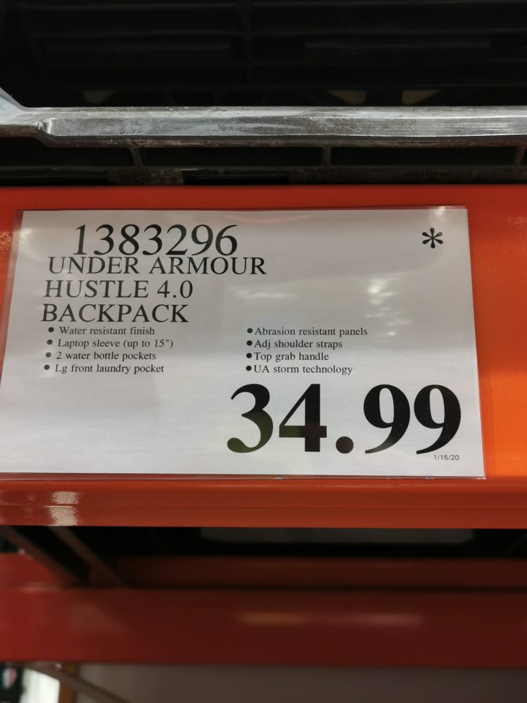 Costco1383296UnderArmourHustle4.0Backpacktag CostcoChaser