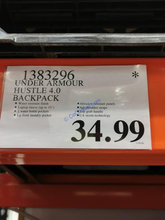 Costco1383296UnderArmourHustle4.0Backpacktag CostcoChaser