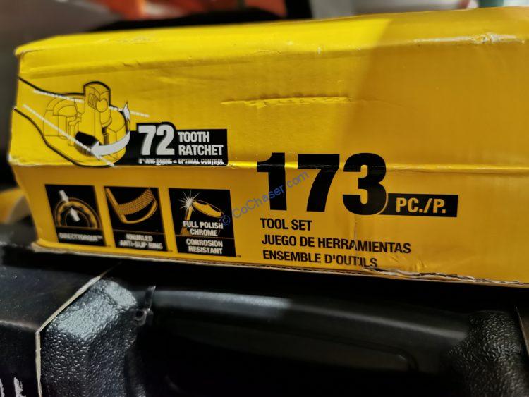 Costco1731730DeWalt173piecePolishedChromeToolSetpart