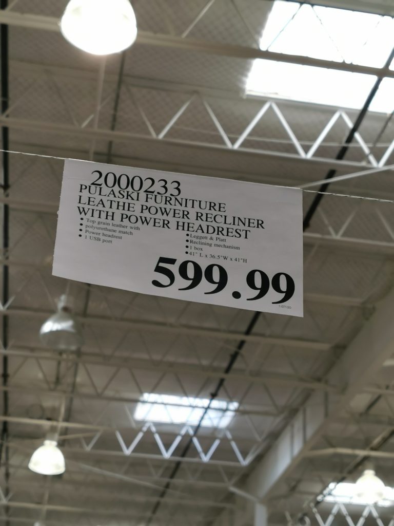 Costco2000233PulaskiFurnitureLeatherPowerReclinerwithPower