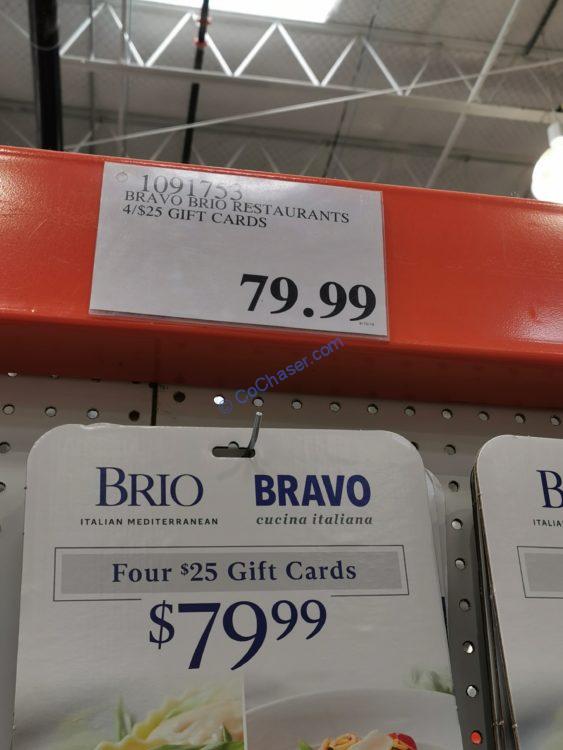 Costco1091753BravoBrioRestaurantsGift Cardstag CostcoChaser