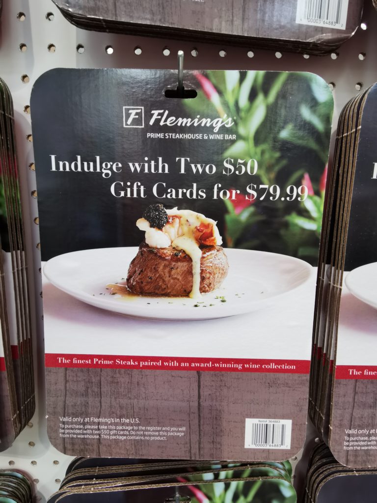 Fleming’s Prime Steakhouse Two 50 Gift Cards CostcoChaser