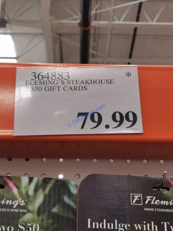 Costco364883FlemingsPrimeSteakhouseTwo50GiftCardstag