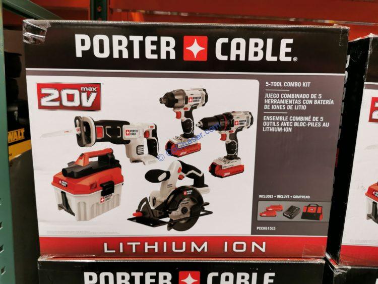 Porter Cable 5-Tool Combo Kit 20V MAX Lithium, Model# PCCK615L5
