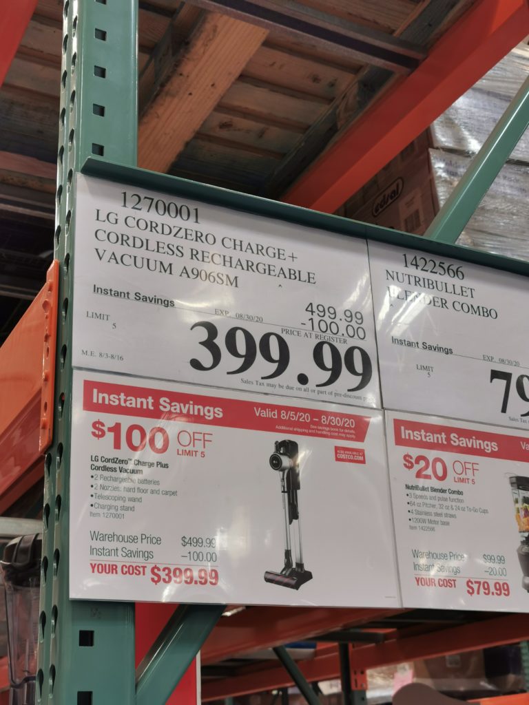 Costco1270001LGCordZeroCharge PlusCordlessRechargeableVacuumtag